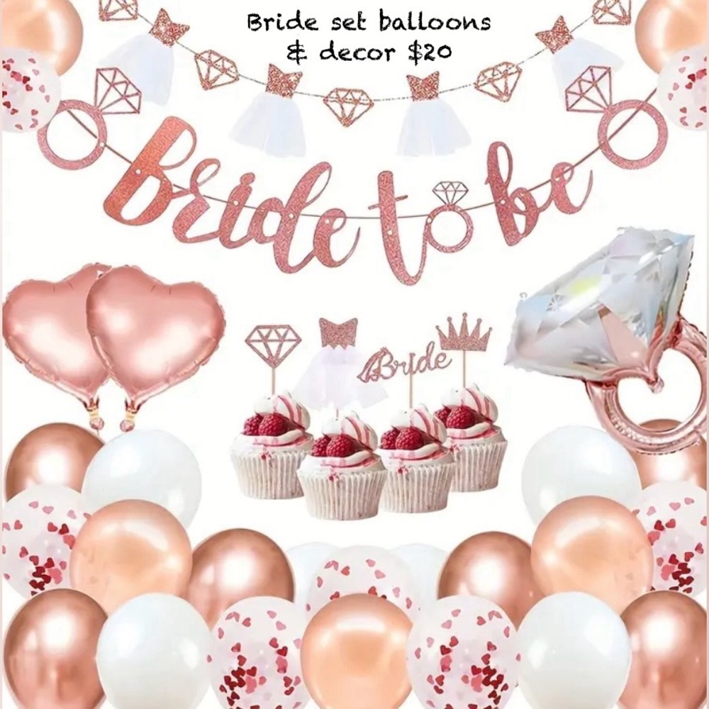 NWOT Bride To Be Decoration & Balloon Set